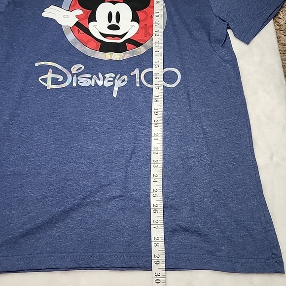 Mickey Mouse Disney 100 Year Celebration Front and Back Design M Blue T-shirt - Picture 5 of 7